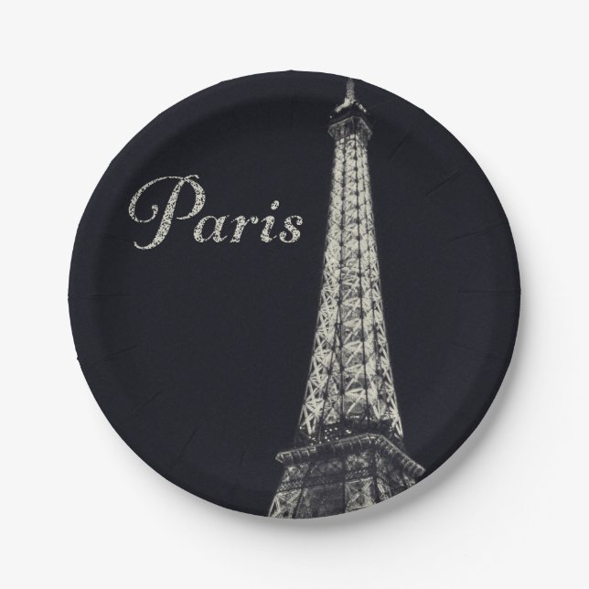 Eiffel Tower in Paris Paper Plate (Front)
