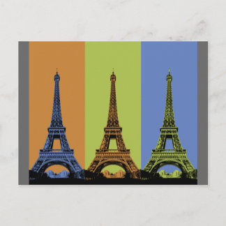 Eiffel Tower in Paris Triptych Postcard
