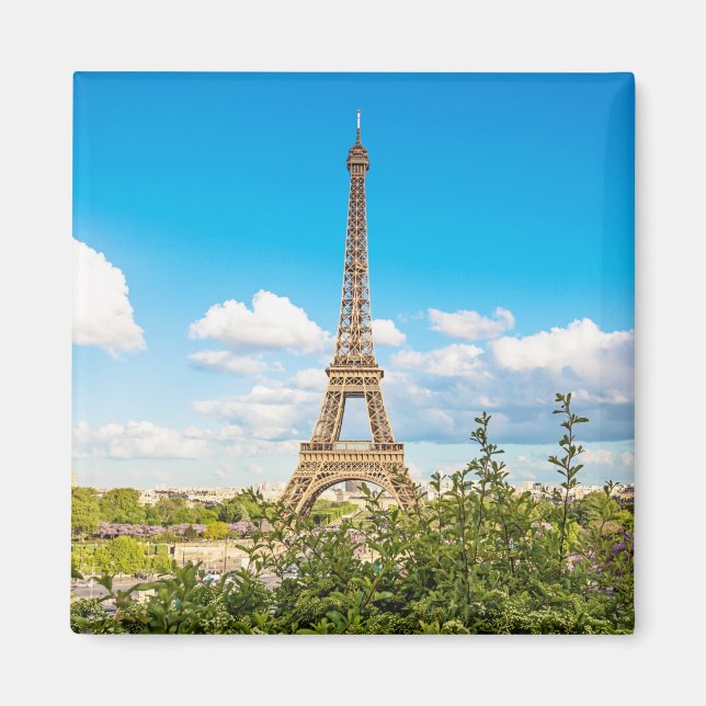 Eiffel Tower in the Clouds Photo Magnet (Front)