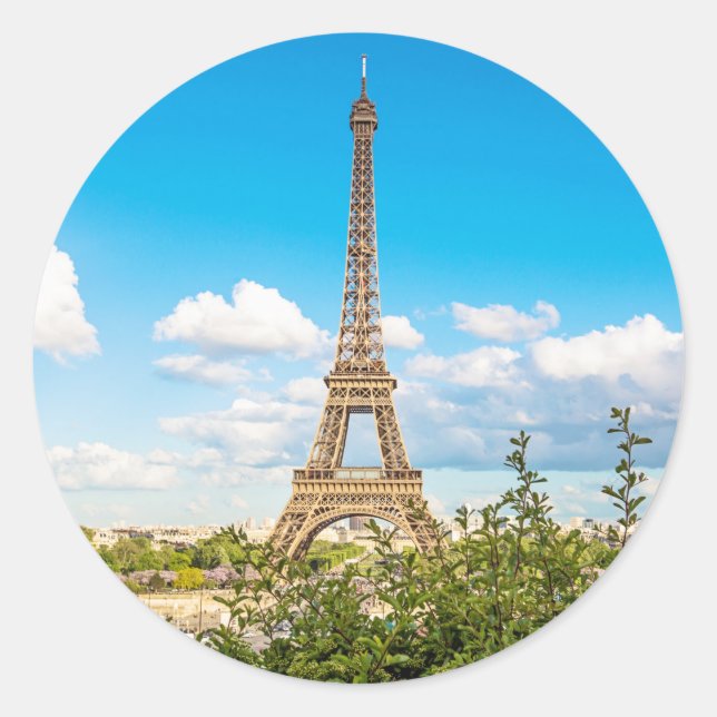 Eiffel Tower in the Clouds Sticker (Front)