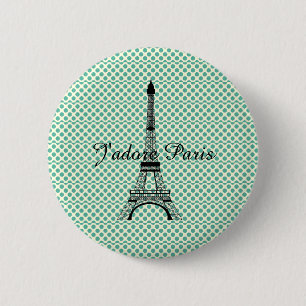 Eiffel tower J'adore Paris 6 Cm Round Badge