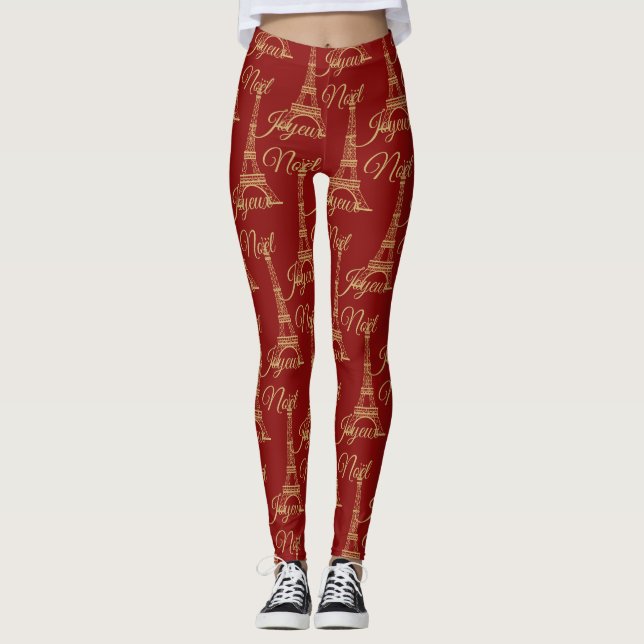 Eiffel Tower Joyeux Noel leggings (Front)