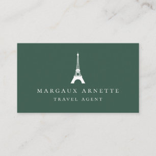 Eiffel Tower Logo Green Business Card