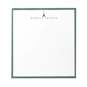 Eiffel Tower Logo Green Frame Notepad