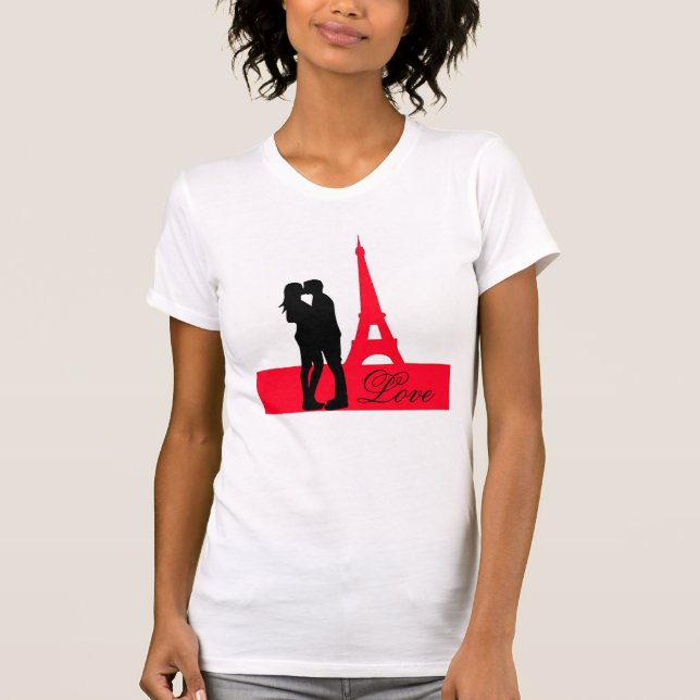 Eiffel Tower Love Silhouette T-Shirt (Front)