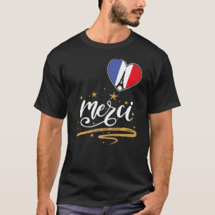 Eiffel Tower Merci French Souvenir Paris France Pa T-Shirt