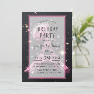 Eiffel Tower Night Moon           Invitation