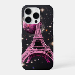 Eiffel Tower Night Moon iPhone 16 Pro Case