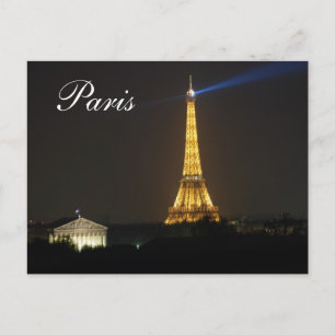 Eiffel Tower night Postcard