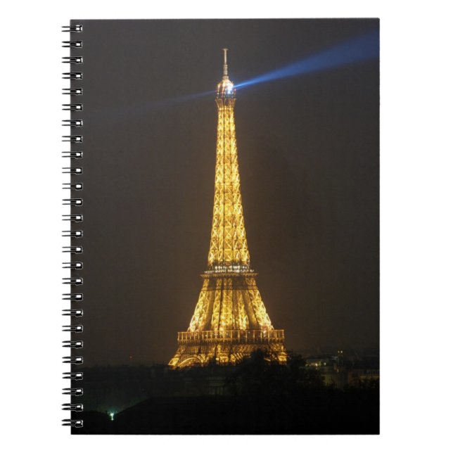 Eiffel Tower night Spiral Notebook (Front)