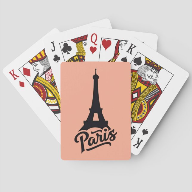 Eiffel Tower of Paris (France) black Playing Cards (Back)