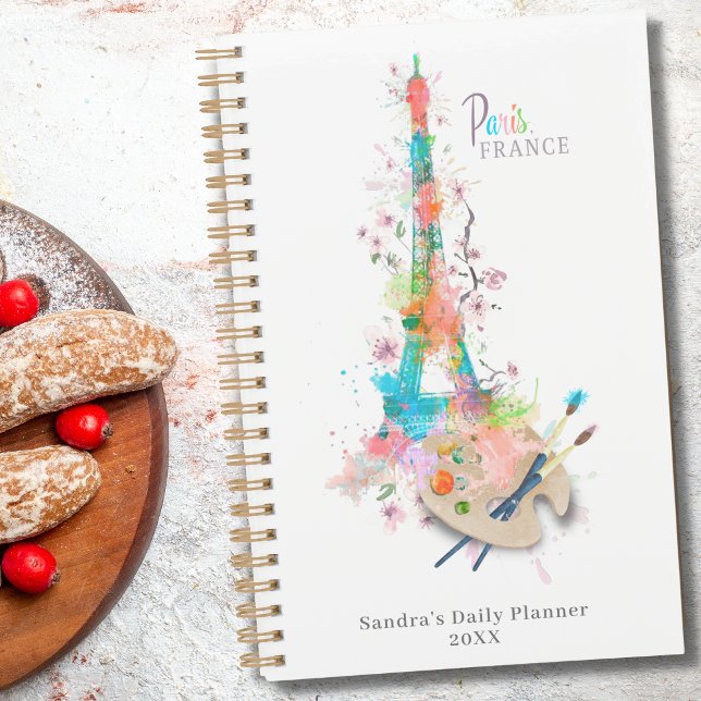 Eiffel Tower Paint Splatter Print Daily Planner (Creator Uploaded)