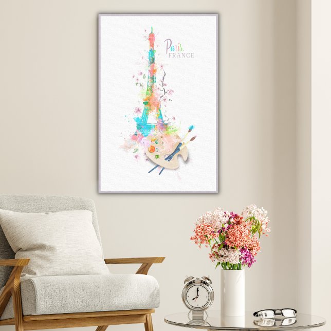 Eiffel Tower Paint Splatter Print on Canvas Art (Creator Uploaded)