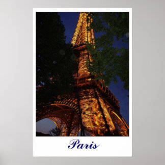 Eiffel Tower, Paris at Night Poster