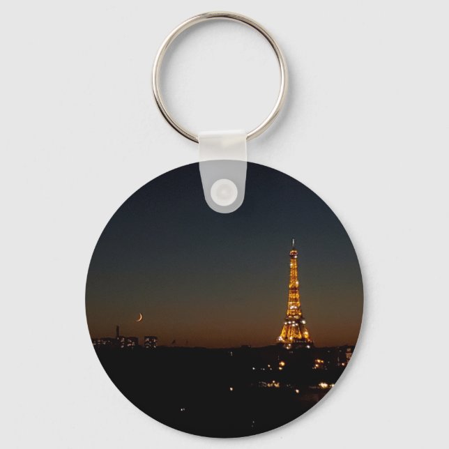 Eiffel Tower Paris at Sunset Key Ring (Front)