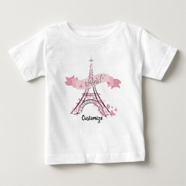 Eiffel Tower, Paris Baby Fine Jersey T-Shirt (Front)