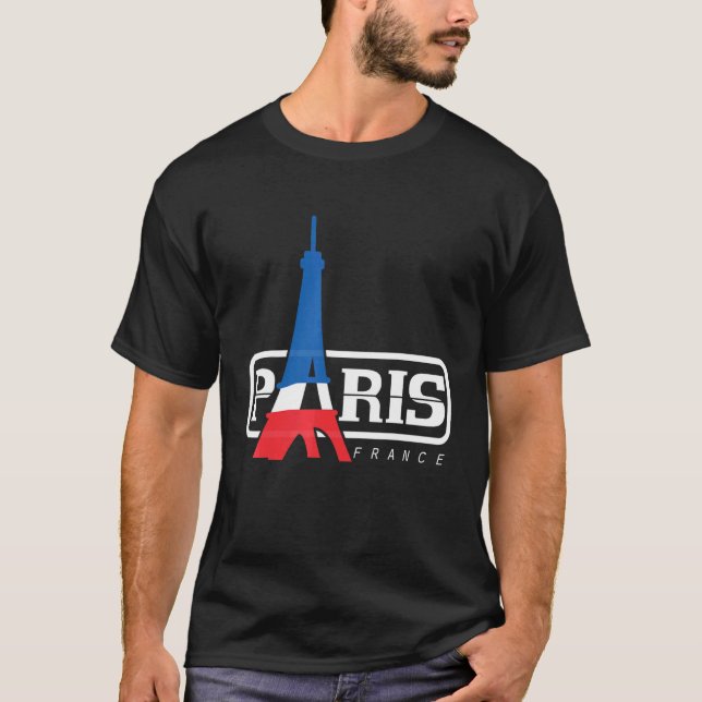 Eiffel Tower Paris Bastille Day French Love T-Shirt (Front)