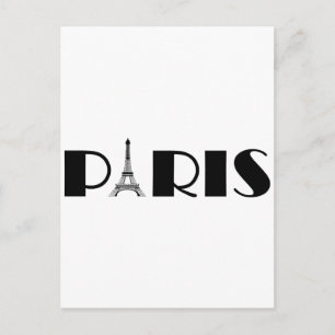 Eiffel Tower Paris Black & White Postcard