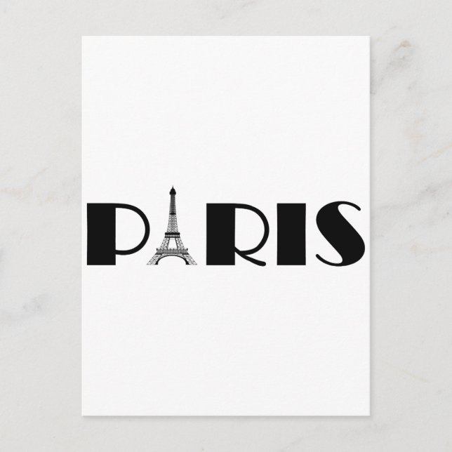 Eiffel Tower Paris Black & White Postcard (Front)