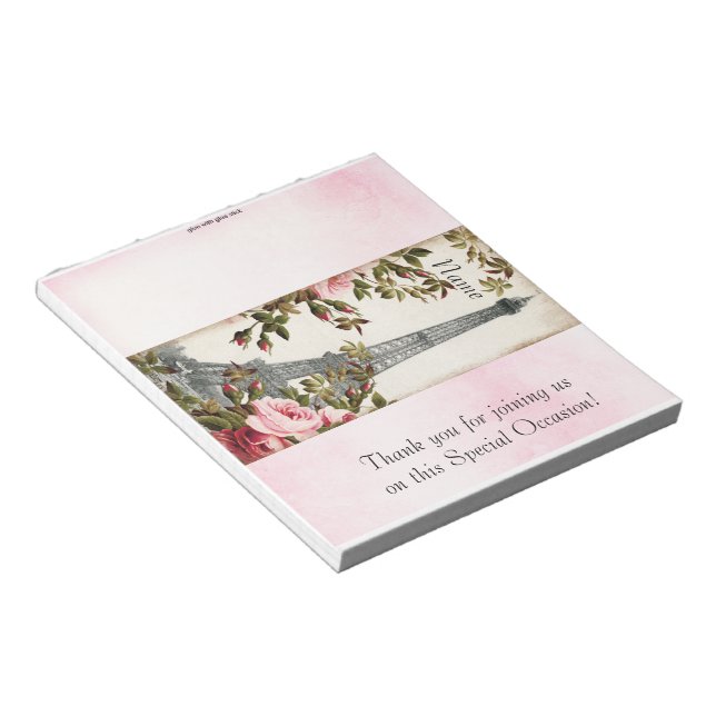 Eiffel Tower Paris Candy Bar Wrapper Party Favour Notepad (Angled)