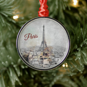 Eiffel Tower Paris Christmas Ornament   Elegant 