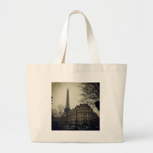 Eiffel Tower Paris City Building Architecture Large Tote Bag