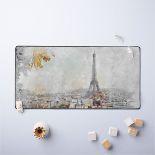 Eiffel Tower Paris Desk Mat – Vintage Travel Art 