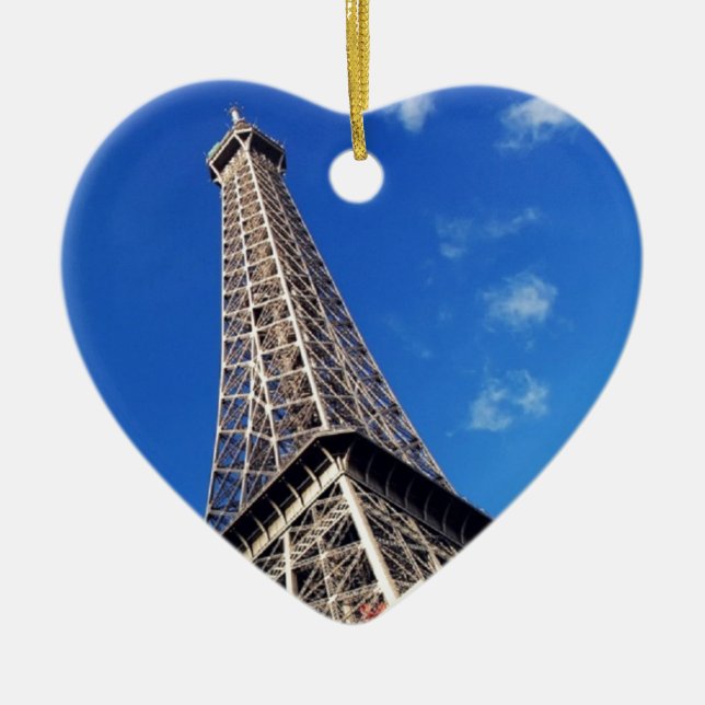 Eiffel Tower Paris Europe Travel Ceramic Tree Decoration (Front)