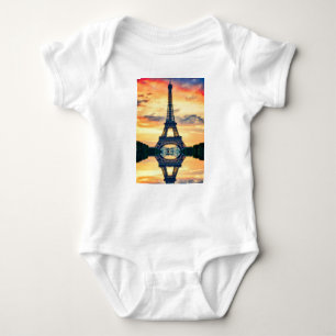 Eiffel Tower Paris Evening European Travel Baby Bodysuit