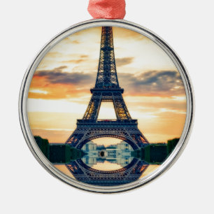Eiffel Tower Paris Evening European Travel Metal Tree Decoration
