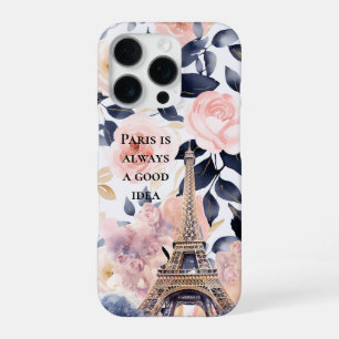 Eiffel Tower Paris Floral iPhone 16 Pro Case