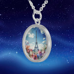 Eiffel Tower Paris Floral Watercolor | Sterling Silver Necklace<br><div class="desc">Embrace Parisian elegance with this exquisite sterling silver necklace, featuring a delicate charm inspired by a watercolor depiction of the Eiffel Tower and lush floral accents. The intricate design captures the romance and sophistication of Paris, adding a touch of refined beauty to any outfit. Perfect for daily wear or special...</div>