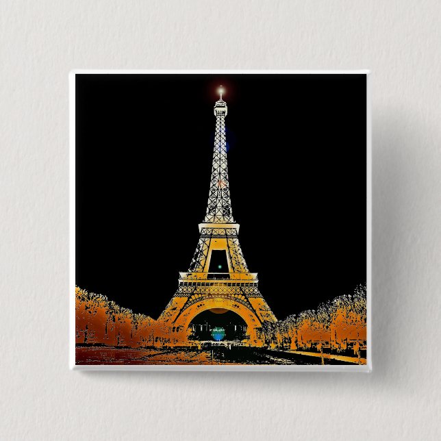 Eiffel Tower, Paris, France 15 Cm Square Badge (Front)