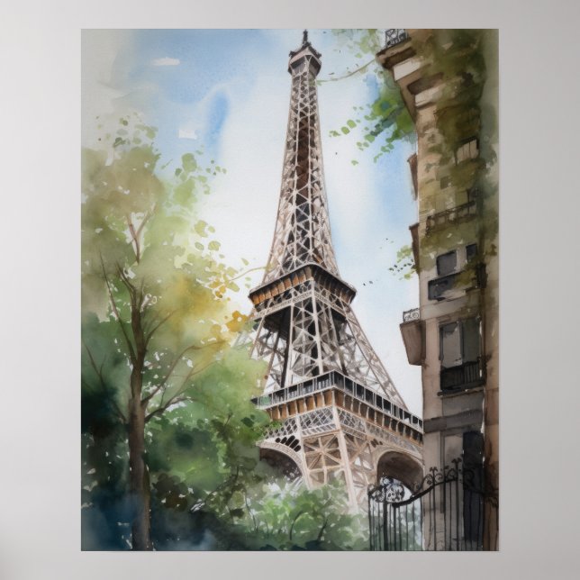 Eiffel Tower Paris France Art Print Poster (Front)