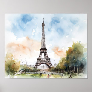 Eiffel Tower Paris France Art Print Poster