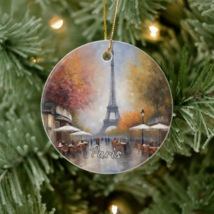 Eiffel Tower Paris France Ceramic Tree Decoration