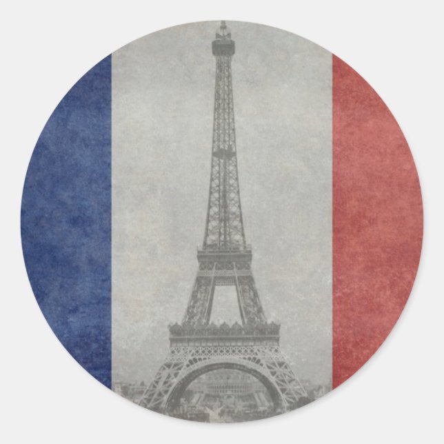 Eiffel tower, Paris France Classic Round Sticker (Front)