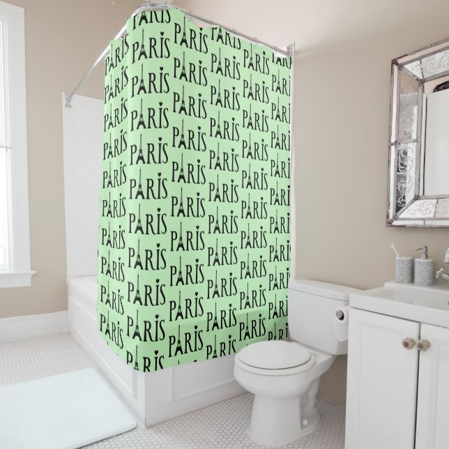 Eiffel Tower Paris France Design  Shower Curtain (In Situ)