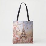 Eiffel Tower Paris France French Pink Floral Tote Bag<br><div class="desc">Eiffel Tower Paris France French Pink Floral Tote Bags features a stylish modern 3D design with the Eiffel Tower in Paris accented with pink flowers. Perfect as a gift for family and friends for birthday,  Christmas,  holidays and more or for mum for Mother's Day. Designed by Evco Studio www.zazzle.com/store/evcostudio</div>