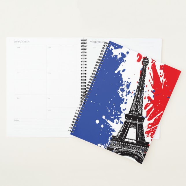Eiffel Tower | Paris, France | Grunge Flag Planner (Display)