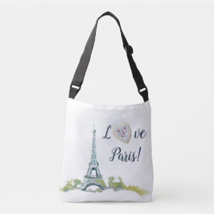 Eiffel Tower Paris France Ink Drawing Love Paris Crossbody Bag