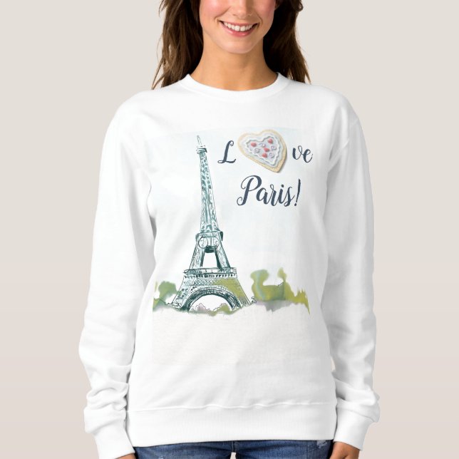 Eiffel Tower Paris France Ink Sketch| Love Paris Sweatshirt (Front)