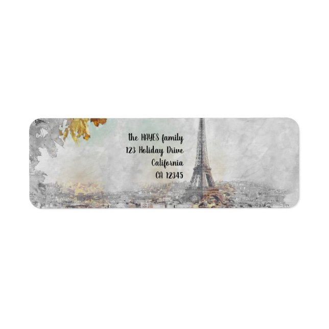 Eiffel Tower Paris France Label – Customisable (Front)
