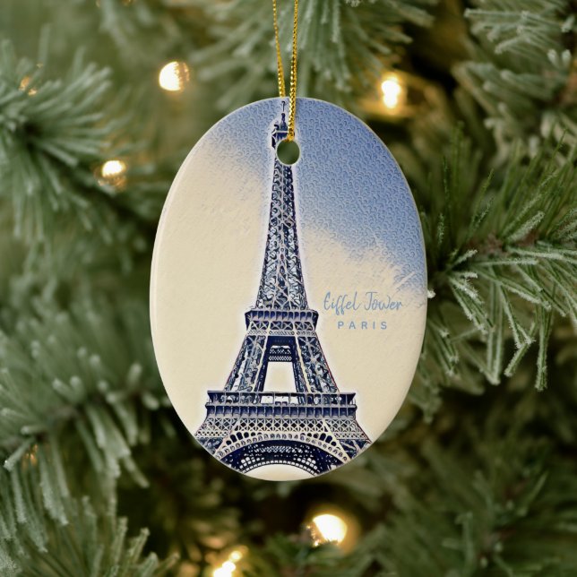 Eiffel Tower Paris France Landmark Ceramic Tree Decoration (Tree)