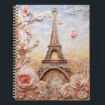 Eiffel Tower Paris France Pink Floral Notebook<br><div class="desc">Eiffel Tower Paris France Pink Floral Notebook features a stylish modern 3D design with the Eiffel Tower in Paris accented with pink flowers. Perfect as a gift for family and friends for birthday,  Christmas,  holidays and more or for mum for Mother's Day. Designed by Evco Studio www.zazzle.com/store/evcostudio</div>