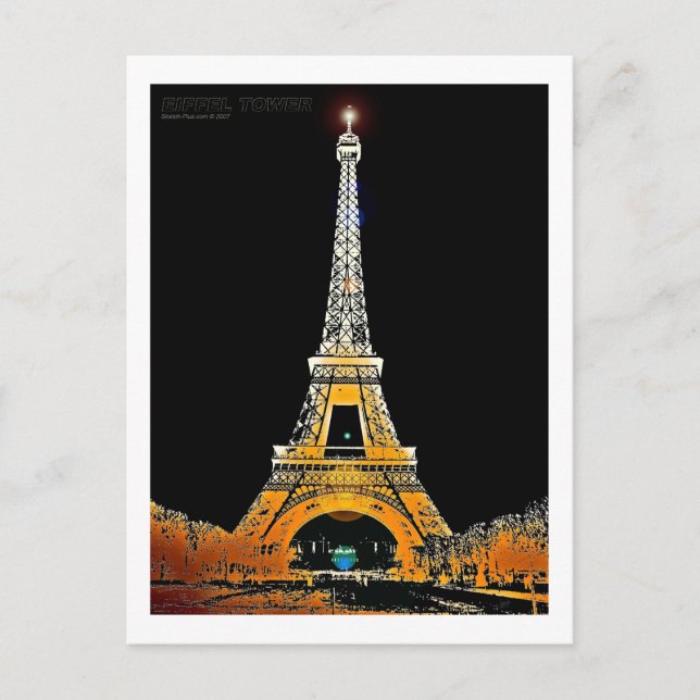 Eiffel Tower, Paris, France Postcard (Front)