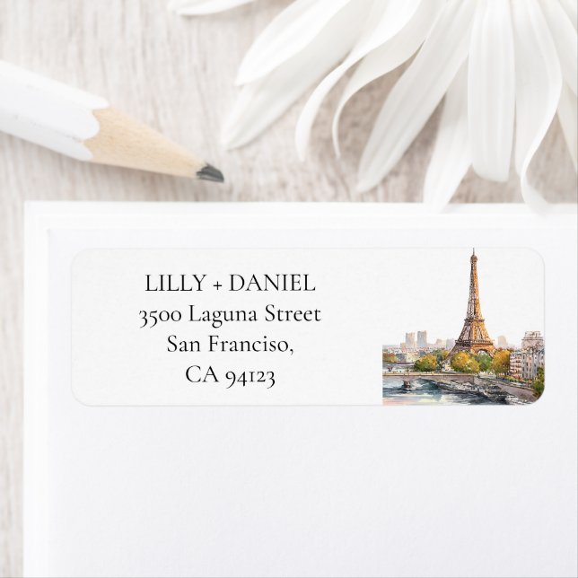 Eiffel Tower Paris France Return Address (Insitu)