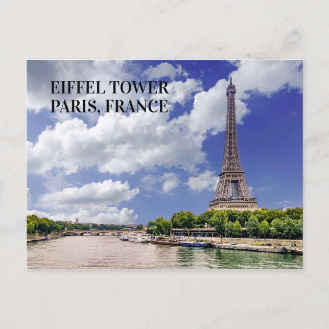 Eiffel Tower Paris France River Seine Postcard (Front)