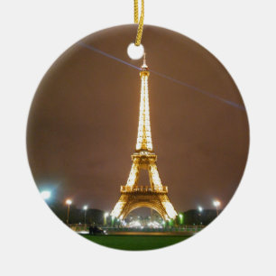 Eiffel Tower Paris France - Springtime Evening Ceramic Tree Decoration