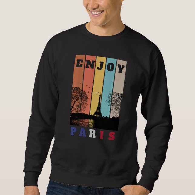 Eiffel Tower Paris France Vintage  Men Women Sweatshirt (Front)